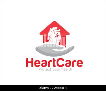 Herth Cardiovascular Home Care Logo Designs für Klinik und Wohltätigkeitsorganisationen Stock Vektor