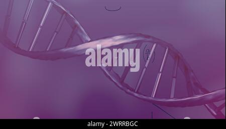 Bild mathematischer Gleichungen, Datenverarbeitung über dna-Strangspinning Stockfoto