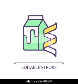 RGB-Farbsymbol für pasteurisierte Milchverpackung Stock Vektor