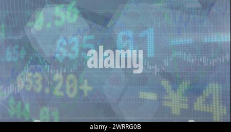 Bild der Verarbeitung von Finanzdaten über Formen Stockfoto