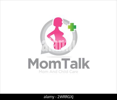 Mutter Talk schwanger Consulting Logo Designs für Medizin und Gesundheit Consult Stock Vektor