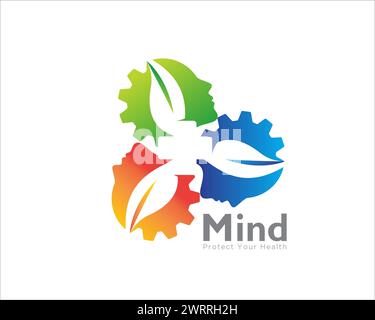 Mind Health Logo Designs für Medical und Consult Logo Stock Vektor