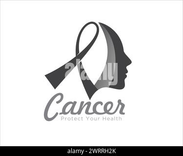 Design des Mind Cancer Care-Logos für Beratung und Schutz Stock Vektor