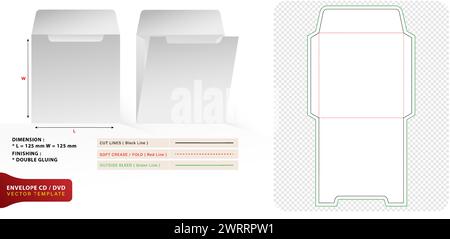 Vektor-Illustration eine Umschlagverpackung Stanzvorlage 3D-Modell für Produktfächer einzigartige Designs, minimalistisches Konzeptpaket Stock Vektor