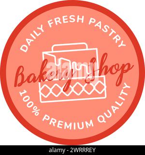 Hochwertiges frisches Gebäck, Logo der Bäckerei Stock Vektor