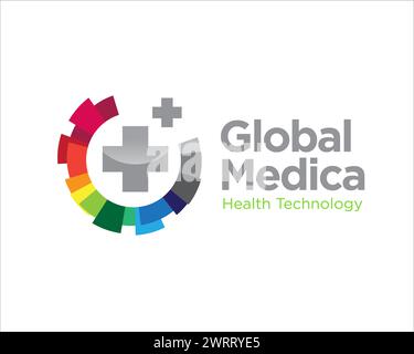 Gesundheit Global Media Logo Designs für den medizinischen Dienst Stock Vektor