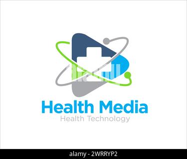 Health Media Logo Designs für Werbung und Gesundheitsdienst Stock Vektor