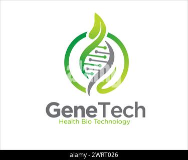 ECO TECH dna Logo Designs einfach für medizinische Forschung und Labor Logo Stock Vektor