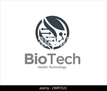 Bio-Technologie-Logo-Designs für medizinischen Service und Gesundheitslabor Stock Vektor