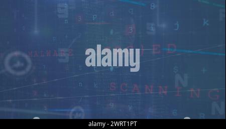 Bild der Datenverarbeitung über Globus-Symbolen Stockfoto