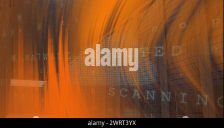 Bild der Datenverarbeitung über dem Serverraum Stockfoto