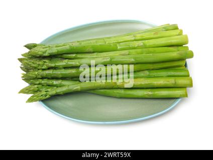 Spargel auf weißem Hintergrund Stockfoto