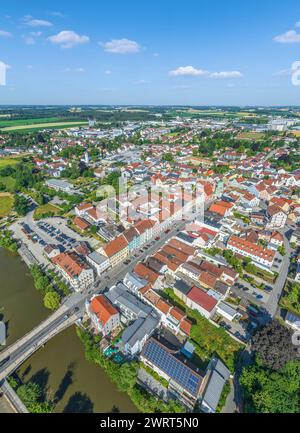 Luftaufnahme von Vilsbiburg im Landkreis Landshut Stockfoto