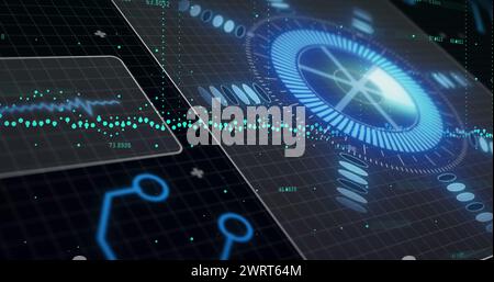 Abbildung des Scannens des Bereichs und der Datenverarbeitung Stockfoto