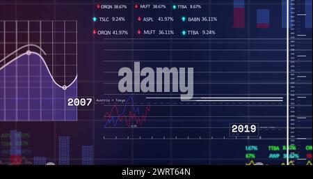 Bild der Verarbeitung von Finanzdaten Stockfoto