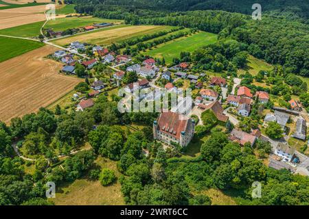 Blick auf den Naturpark Altmühltal am Eggersberg bei Riedenburg Stockfoto