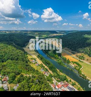 Blick auf den Naturpark Altmühltal am Eggersberg bei Riedenburg Stockfoto