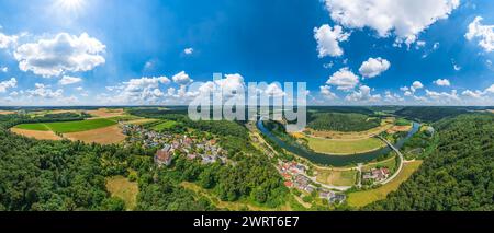 Blick auf den Naturpark Altmühltal am Eggersberg bei Riedenburg Stockfoto