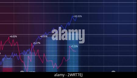 Bild von Statistiken und der Verarbeitung von Finanzdaten Stockfoto