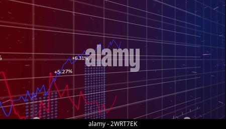 Bild von Statistiken und der Verarbeitung von Finanzdaten Stockfoto