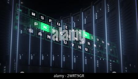 Bild der Datenverarbeitung über Computerserver Stockfoto
