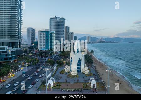 15. Februar 2024: Blick auf die Stadt Nha Trang, Vietnam am Nachmittag Stockfoto