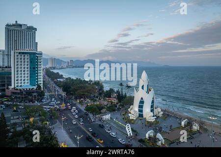 15. Februar 2024: Blick auf die Stadt Nha Trang, Vietnam am Nachmittag Stockfoto