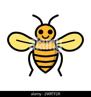 Vektorbiene Illustration auf weißem Hintergrund Stock Vektor