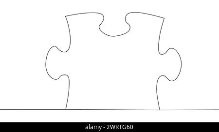 Eine Linie verbindet Puzzleteile in einer durchgehenden Linie. Puzzle-Element Stock Vektor