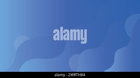 Farbenfroher geometrischer Panoramafenster. Trendige Komposition aus blauen Farbverläufen. Cooles frisches Hintergrunddesign für Poster und Karten - Vektor i Stock Vektor