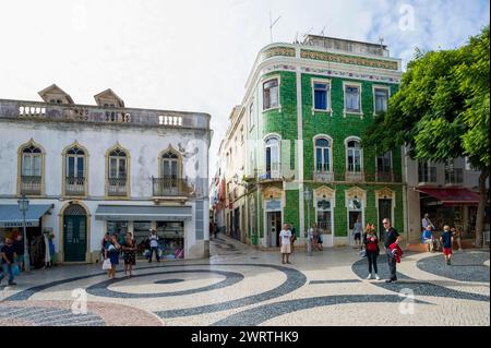 Platz Praca Luis de Camoes in der Altstadt, Lagos, Algarve, Portugal Stockfoto