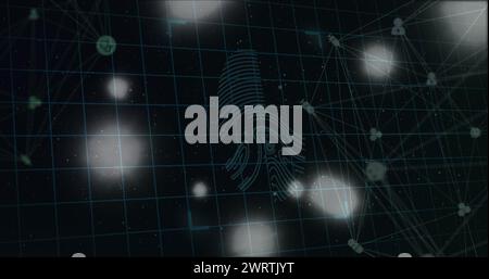 Bild der Datenverarbeitung über Lichtflecken Stockfoto