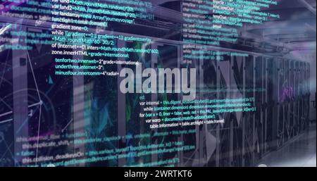 Bild der Datenverarbeitung über Computerserver Stockfoto