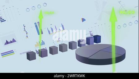 Bild der Verarbeitung von Finanzdaten und Statistiken Stockfoto