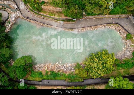 Landschaft des Thermaltals im Viertel beitou, taipei, taiwan Stockfoto