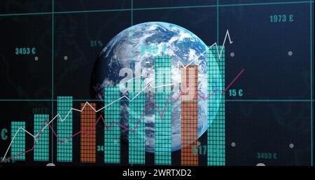 Bild der weltweiten Verarbeitung von Finanzdaten Stockfoto