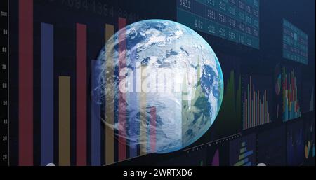 Bild der weltweiten Verarbeitung von Finanzdaten Stockfoto