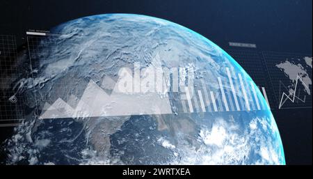 Bild der weltweiten Verarbeitung von Finanzdaten Stockfoto