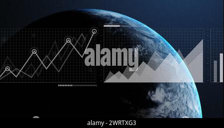 Bild der weltweiten Verarbeitung von Finanzdaten Stockfoto
