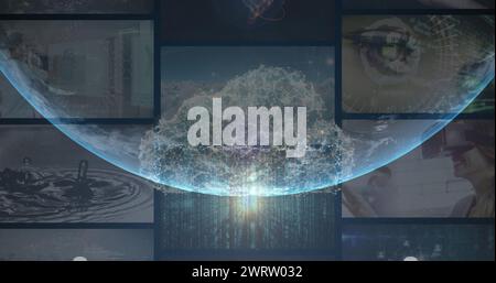 Bild der Datenverarbeitung auf der ganzen Welt Stockfoto
