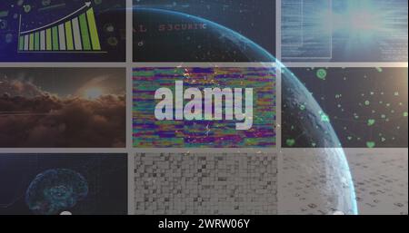 Bild der Datenverarbeitung auf der ganzen Welt Stockfoto