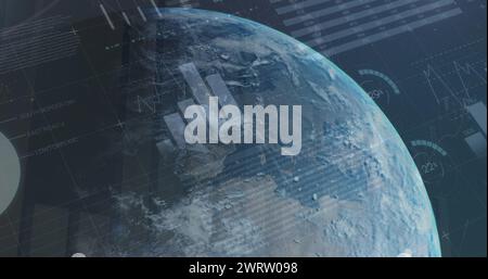 Bild der Datenverarbeitung auf der ganzen Welt Stockfoto