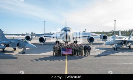 Luftwaffenflugzeuge der US Air Force, die dem 914. Luftbetankungsflügel der Niagara Falls Air Reserve Station, New York, zugeordnet sind Stockfoto