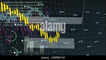 Bild des Computers über Datenverarbeitung Stockfoto
