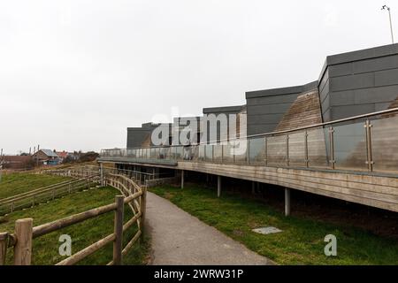 North Sea Observatory, Chapel St Leonards, Lincolnshire, UK, England, Nordsee Observatory Kapelle St. Leonards, Dorf, Küste, Küste, Observatorium Stockfoto