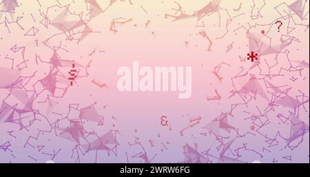 Abbildung der Datenverarbeitung digitaler Symbole und der Netzwerke von Verbindungen Stockfoto