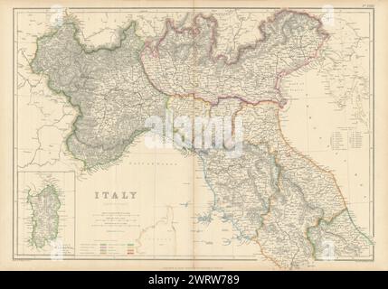 Norditalien und Sardinien von William Hughes. Ohne Karte von Nizza & Savoy/Savoie 1860 Stockfoto