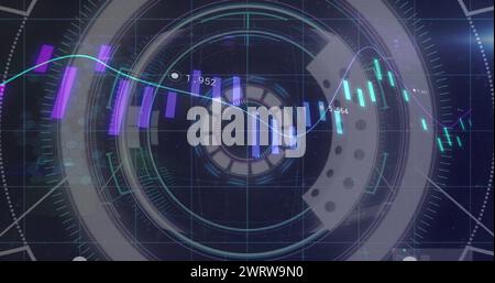 Abbildung des Scannens des Bereichs und der Verarbeitung finanzieller Daten Stockfoto