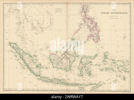 Der Indische Archipel. Ostindien Indonesien Philippinen. Alte Karte VON WELLER 1860 Stockfoto