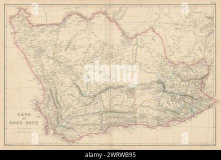 Kap der Guten Hoffnung von Edward Weller. Südafrika 1860 alte antike Karte Stockfoto